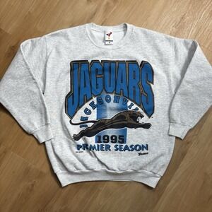VTG NFL JACKSONVILLE JAGUARS 1995 PREMIER SEASON SWEATSHIRT BANNED LOGO Sz L